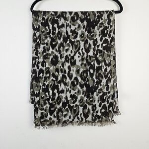 J.Crew Wool Blend Animal Print Camo Scarf One Size